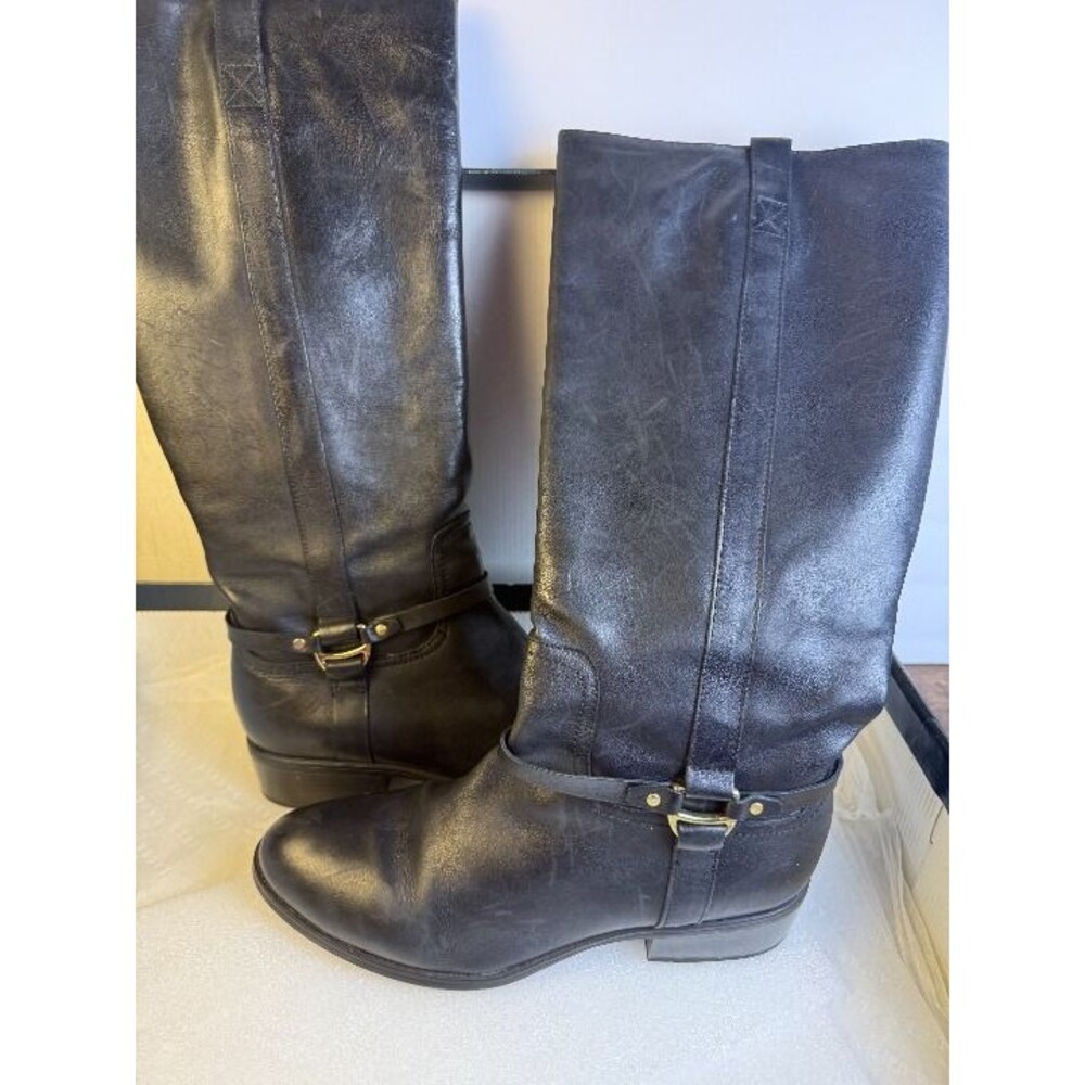 Lauren Ralph Lauren Marla Black Leather Riding Boots Size 10B
